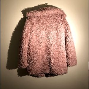 Pink oversized teddy jacket, size s, lightly worn